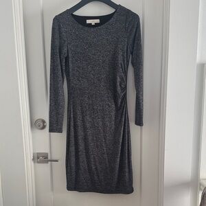 Ann Taylor LOFT Charcoal Long Sleeve Dress -  SP